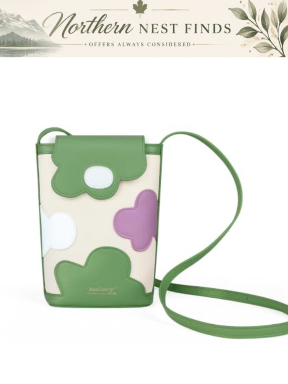 Small Vegan Leather Cell Phone Purse Mini Crossbody Bag Cute Cloud Shape